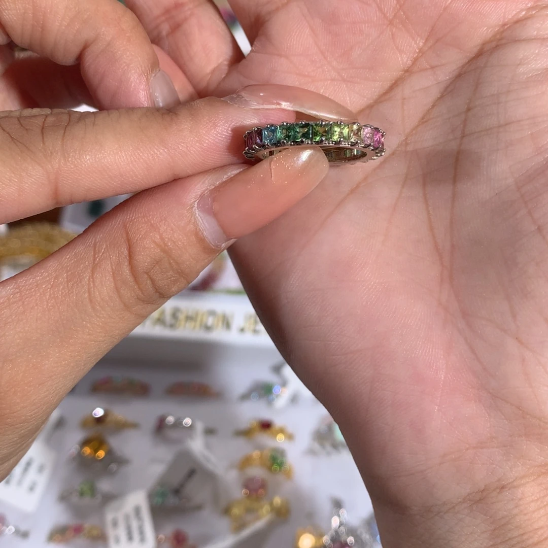 ଘ****银S925镶嵌碧玺戒指