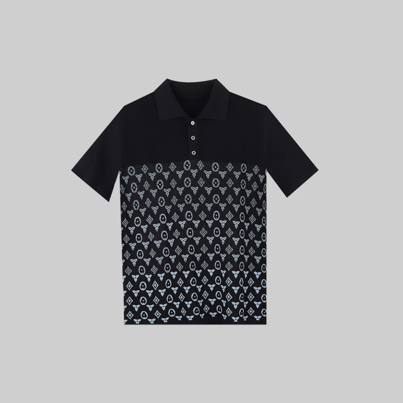 老花针织POLO衫男士宽松经典设计师