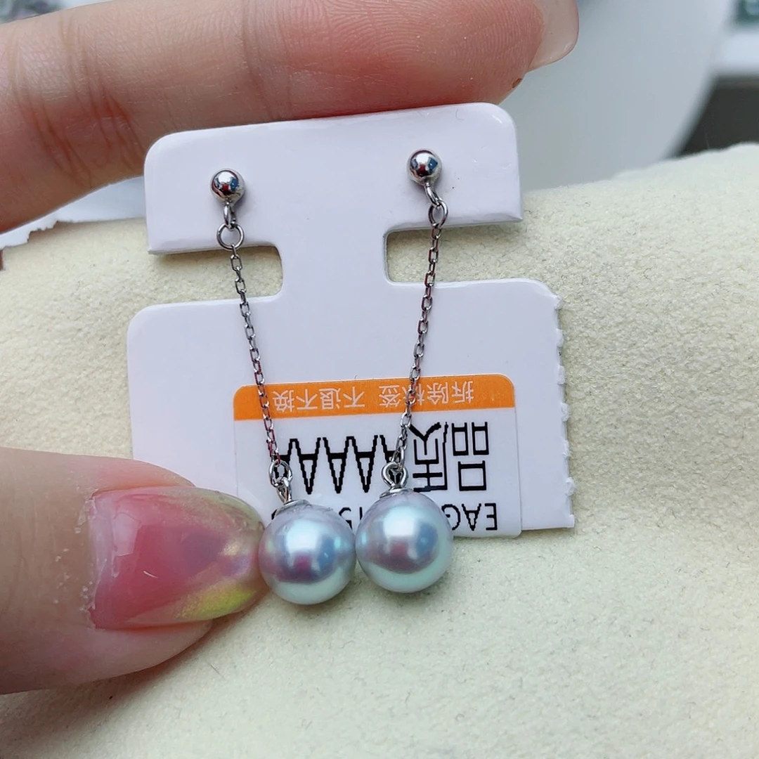 海水珍珠耳饰银S925镶嵌w52