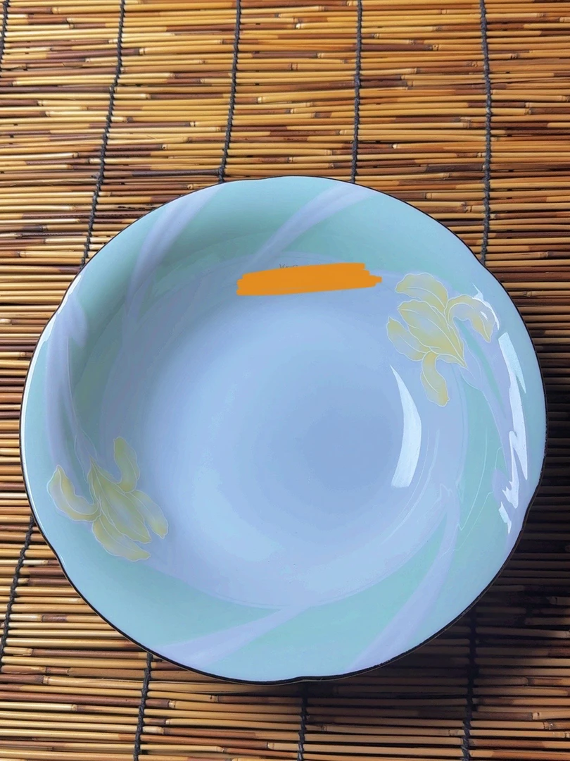 “小杨”浮雕花花盘 描金金边鸢尾花  口径25cm•7cm