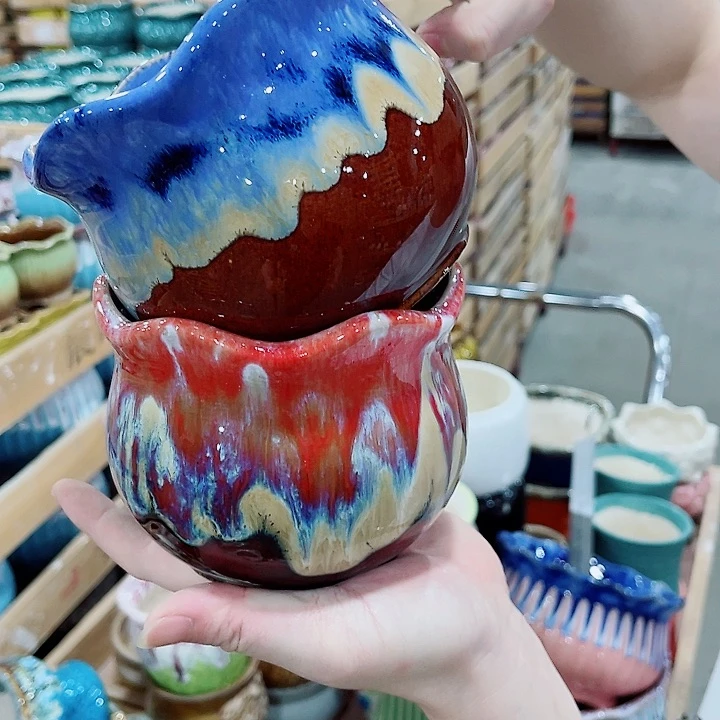 有孔，凑10元包邮陶瓷花盆发货！