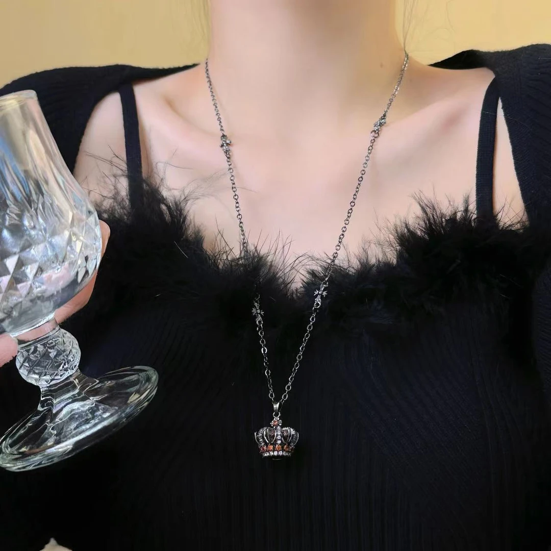 合金亚克力项链 《皇冠》暗黑辣妹哥特款项链男女超酷个性A385