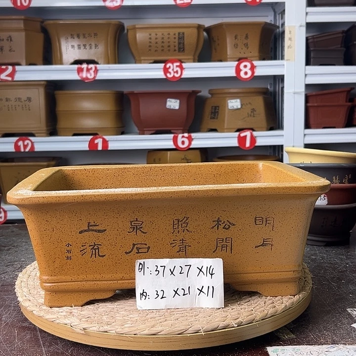 紫砂花盆蛇年大吉