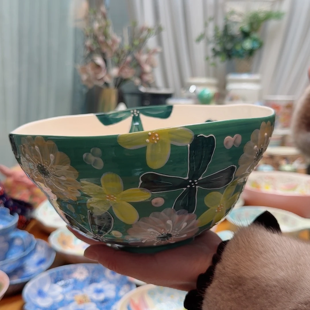 瓷8.5英寸花海葫芦碗一只