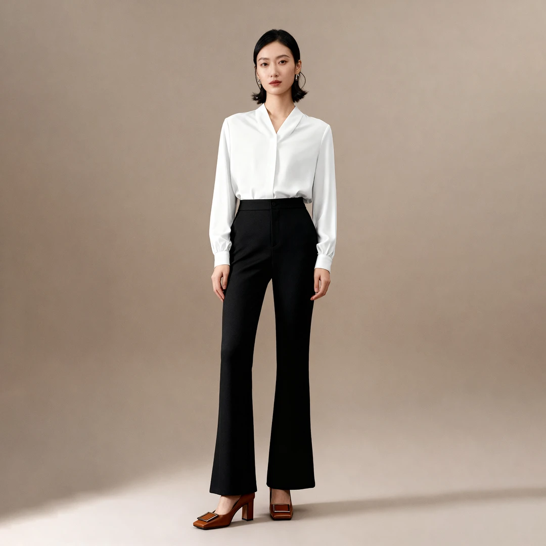 【高智女主】职业气质微喇西装裤拉夏贝尔.6102裤.YKZ伊
