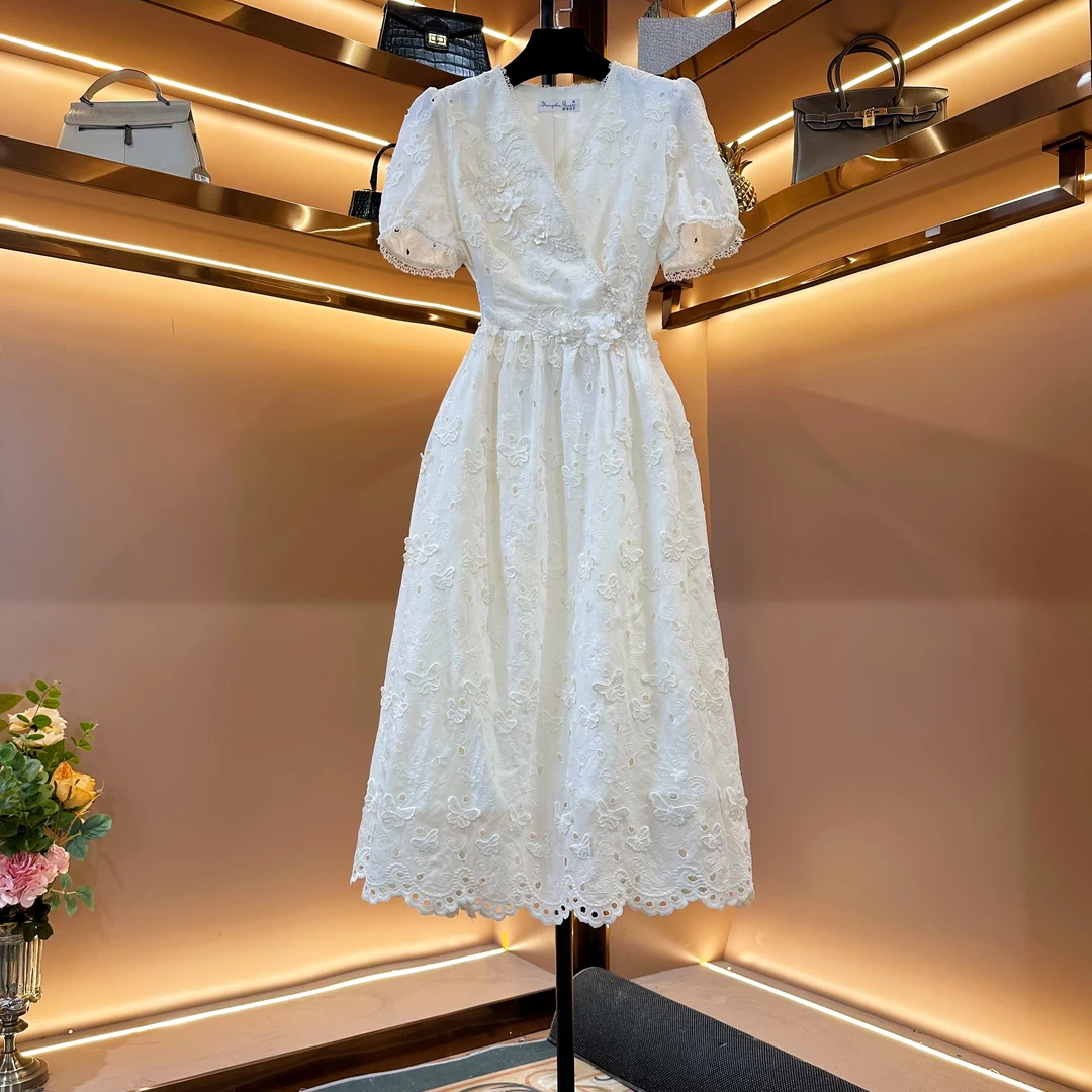 【米杏知意】《子沫》轻奢设计师款优雅气质修身时尚收腰连衣裙-86938