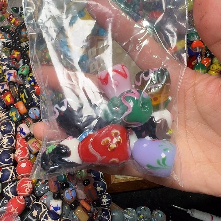 颈饰玻璃琉璃娃娃6颗