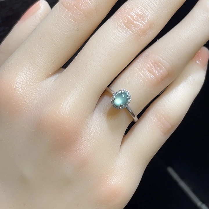 翡翠银S925镶嵌戒指