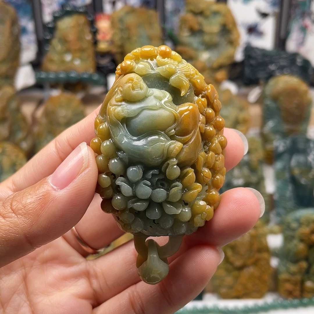 翡翠未镶嵌颈饰天然翡翠a货佛