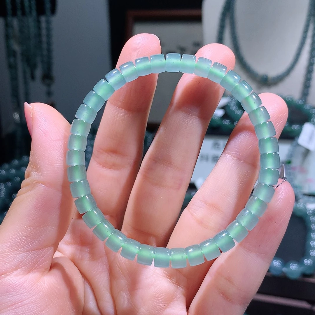 未镶嵌手链翡翠天然a货翡翠手串6mm