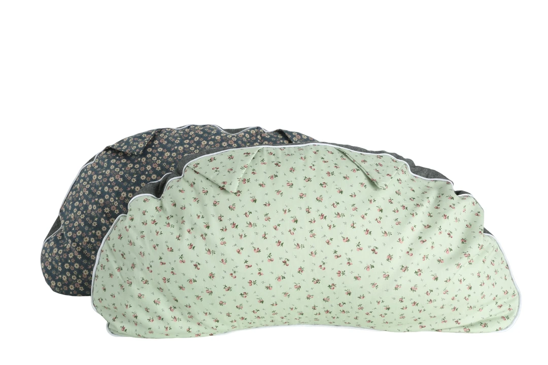 D-C0009棉双层纱蝴蝶枕头荞麦枕头人体工学户外护颈枕睡眠枕