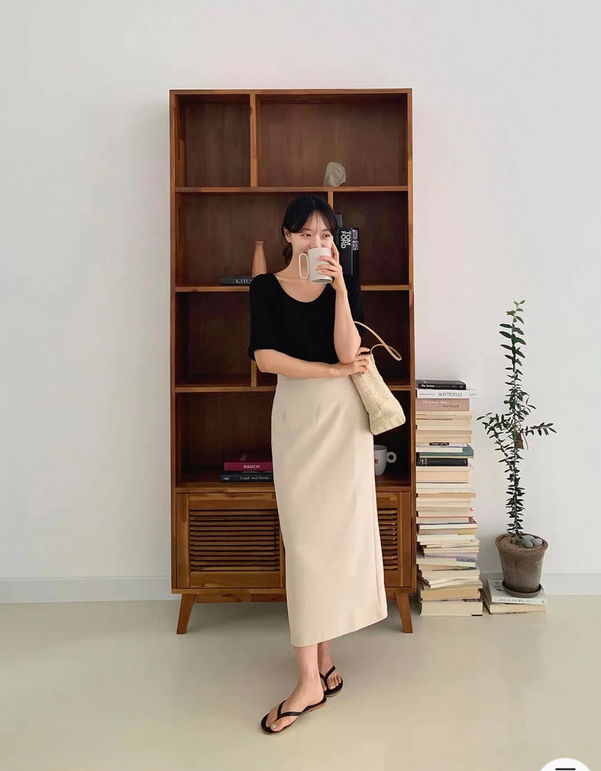 27322韩代高品质中长款半身裙抗皱包臀裙607923裙长78