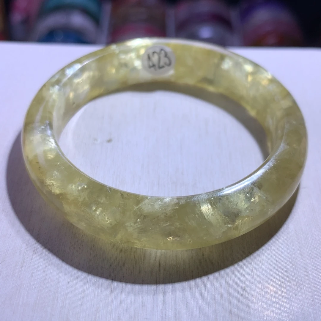 银S925镶嵌水晶手镯金祖母53.8圈423