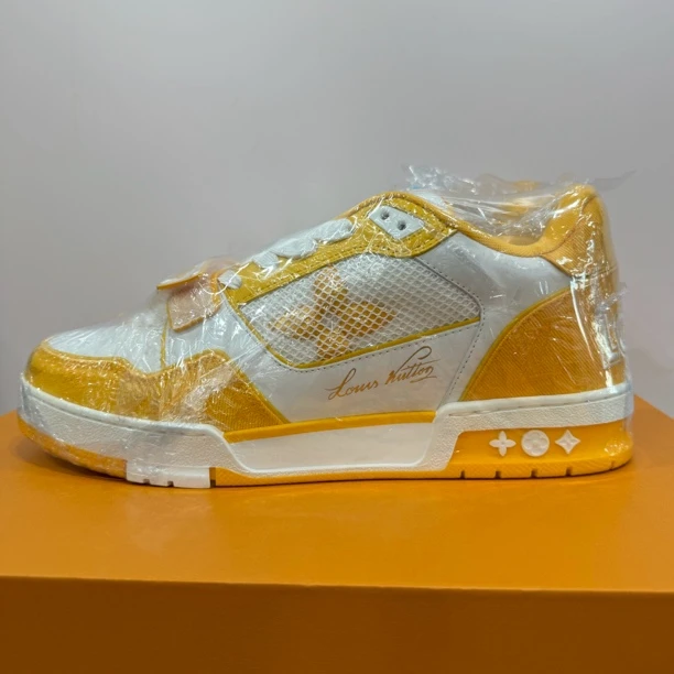 未使用 LouisVuitton/路易威登 41.5码 白黄魔术贴 时尚板鞋