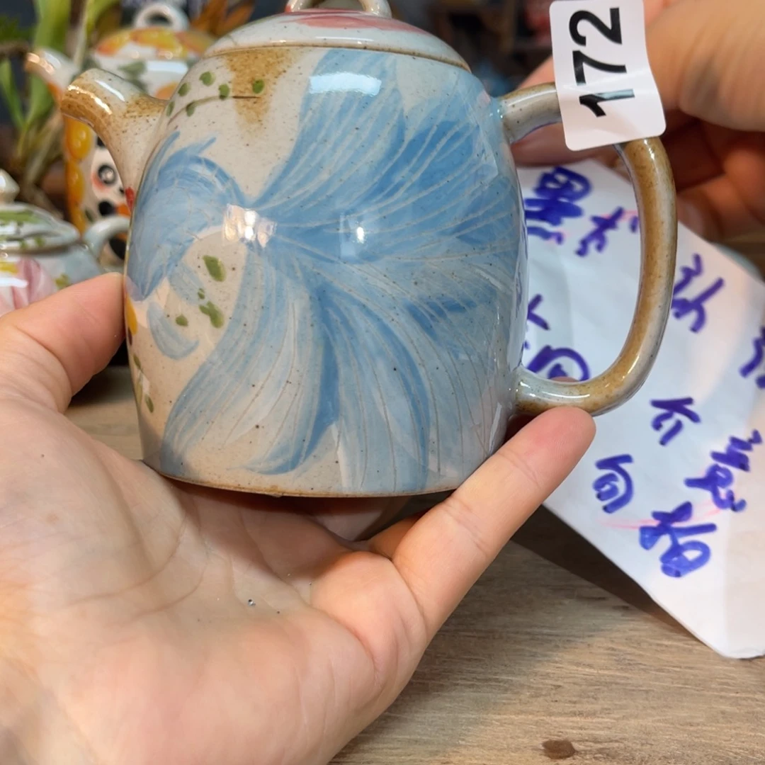 丫****壶素浅陶瓷手工手绘