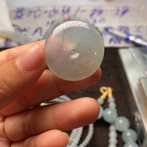 未镶嵌定制翡翠笑*书糯冰扣子