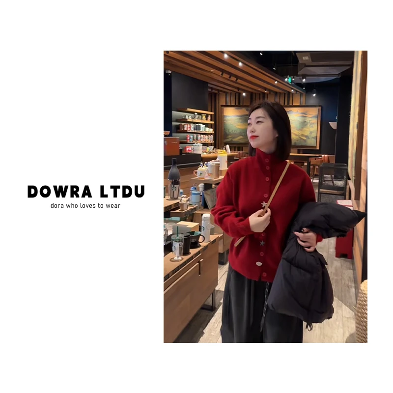 朵拉【星贝扣】2025年冬季新款半高领纯色长袖百搭毛衣41-93131