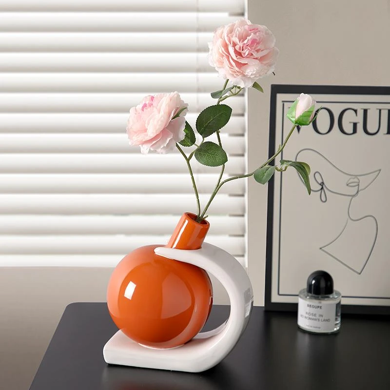 现代简约陶瓷桌面干花插花花瓶摆件家居客厅玄关酒柜电视柜装饰品