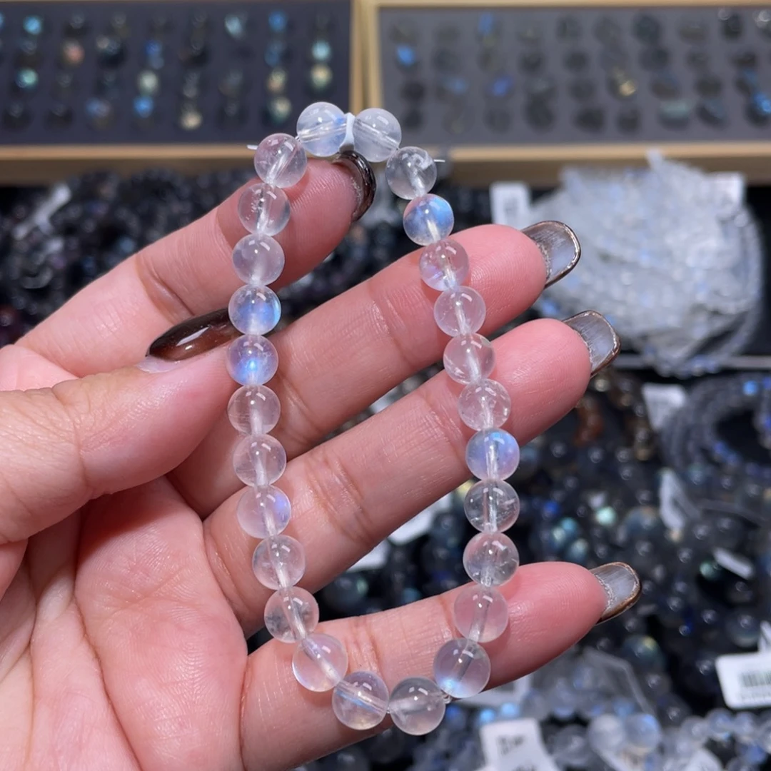 月光石手链未镶嵌蓝月光手链7mm捡漏价
