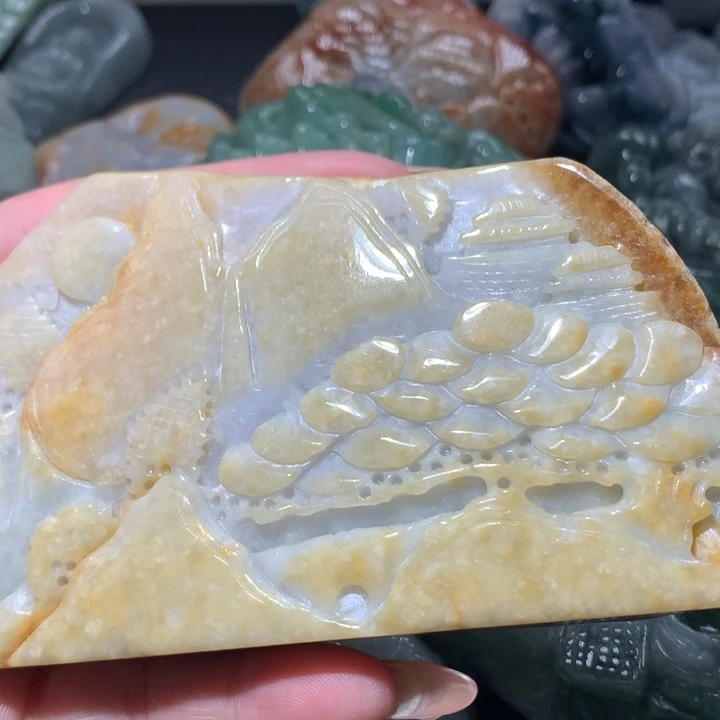 翡翠未镶嵌颈饰保真天然A货翡翠
