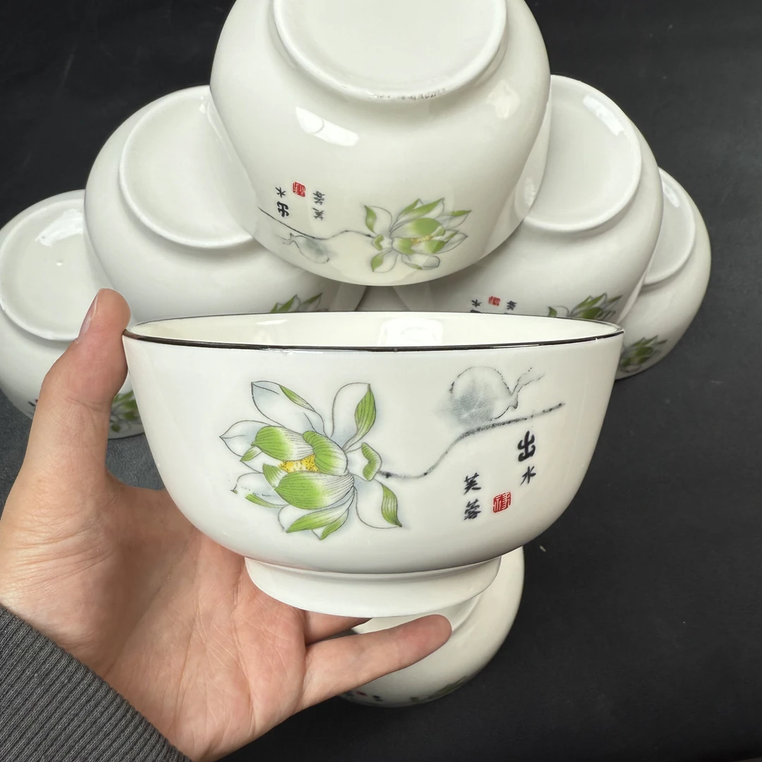 出水芙蓉5英寸碗8只装陶瓷餐具