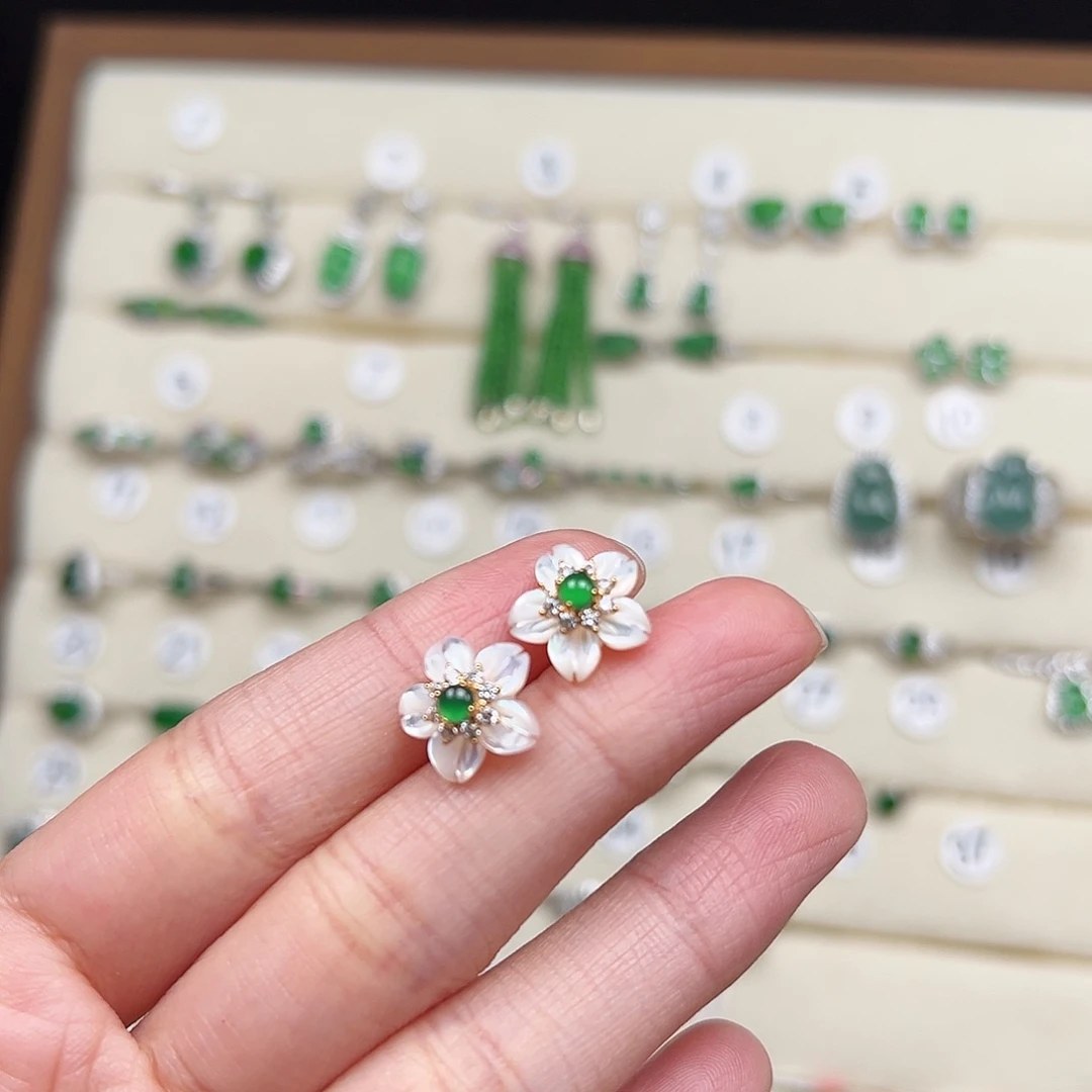 翡翠银S925镶嵌戒指13