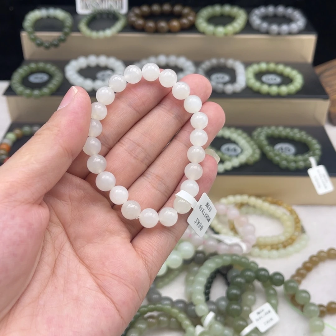 未镶嵌手串和田玉卡8青海白