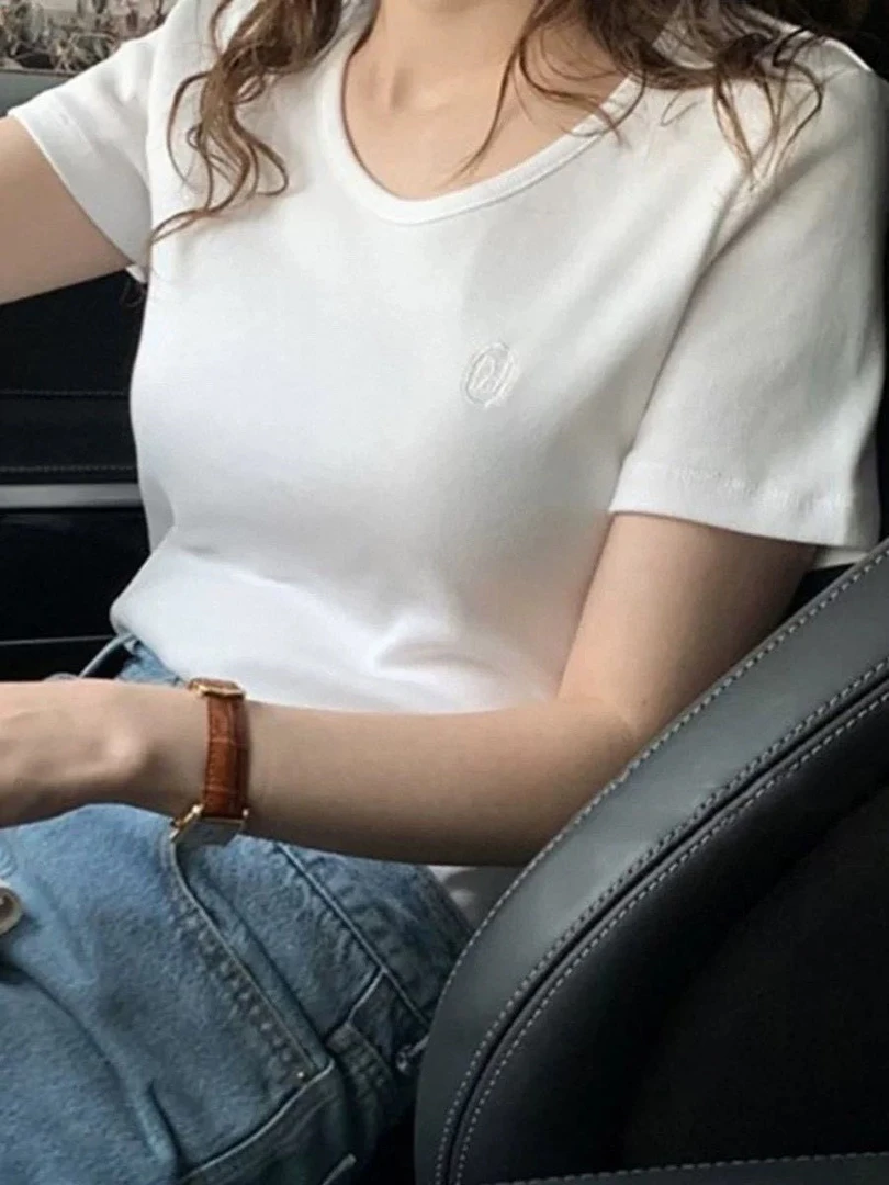 【Halo】lerob*小圆蛋韩系设计款百搭显瘦短袖T恤