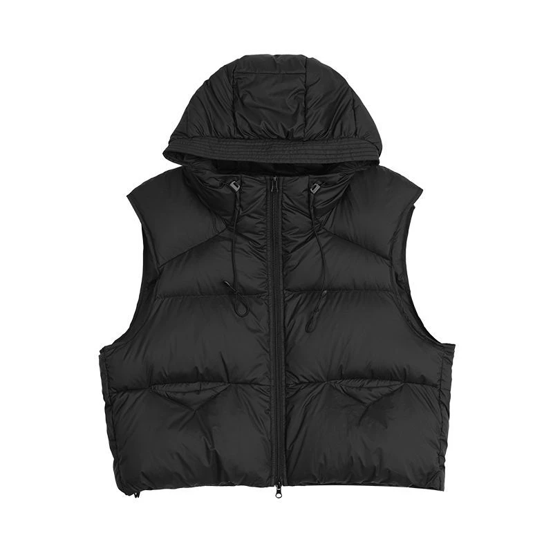 马甲短款连帽废土风宽松小个子棉服背心坎肩冬季外套棉衣马夹慵懒