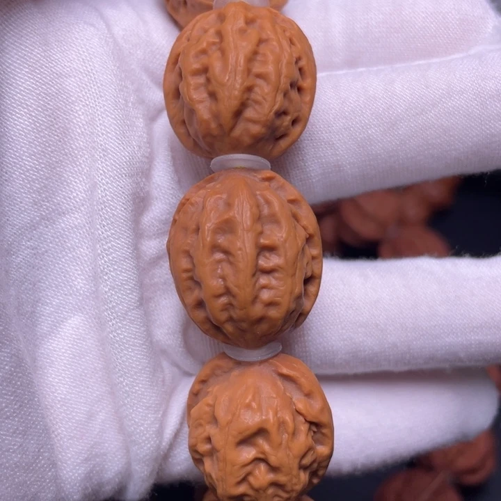文玩核桃手串粗筋原皮京八棱手串