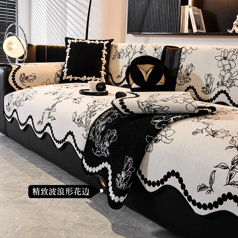 洱峰异形不规则沙发垫四季通用2025新款固定防滑皮沙发套罩盖布巾