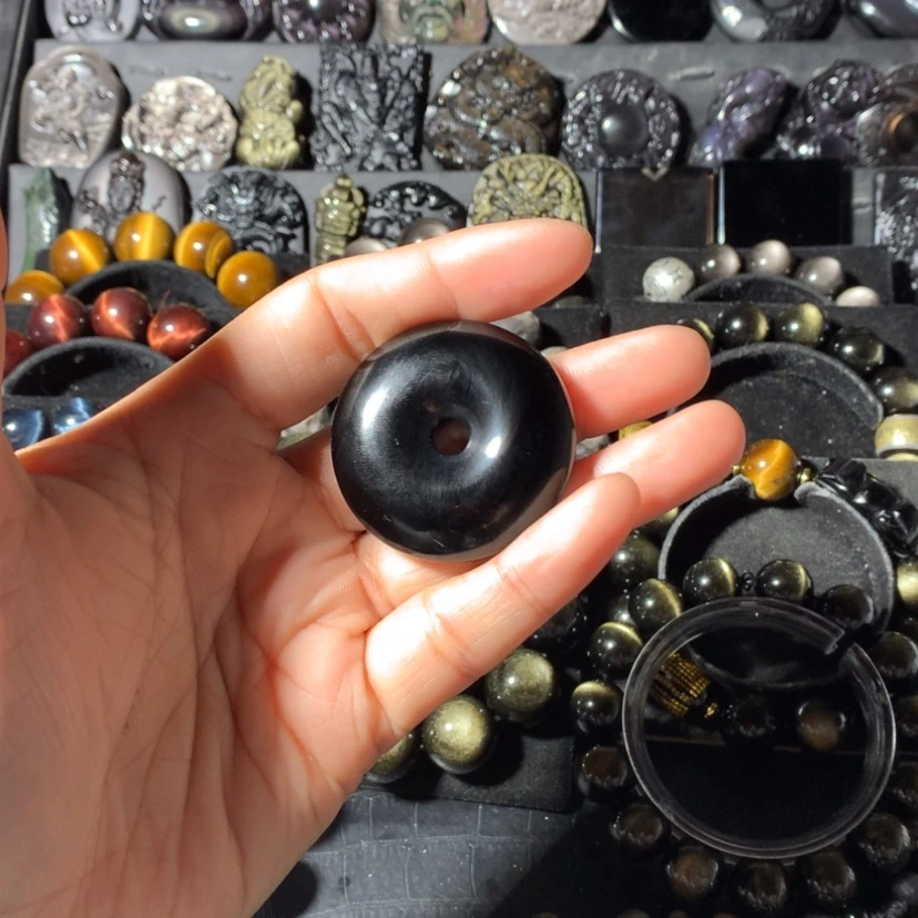 【闪购商品】黑曜岩颈饰未镶嵌花*