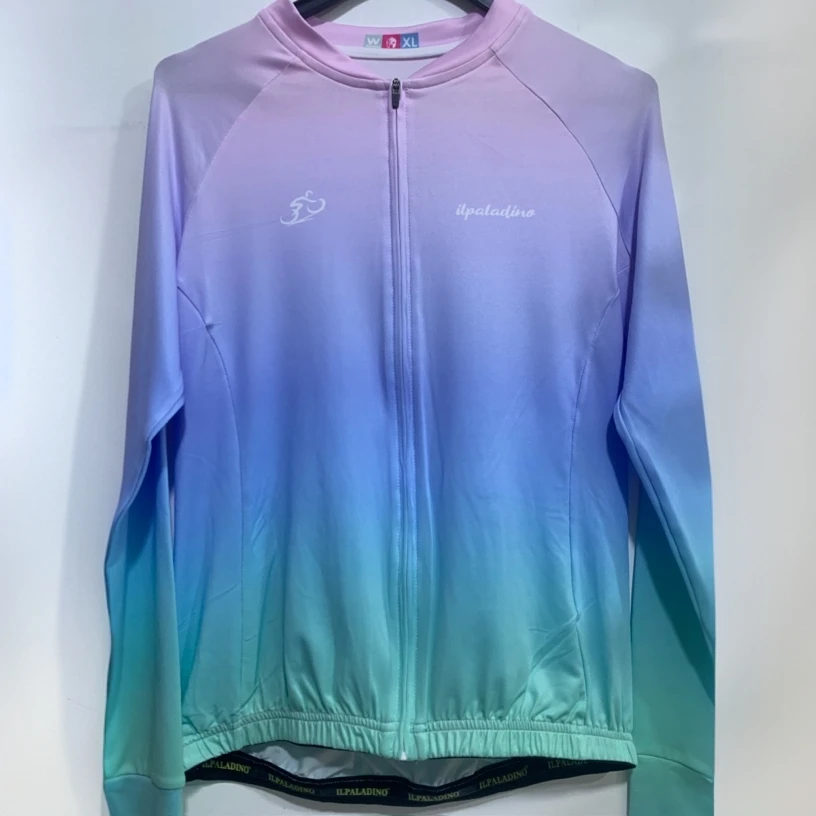 SQ 311【粉蓝渐变白鸽牛奶丝长袖女士 】ILPALADINO专业版骑行服