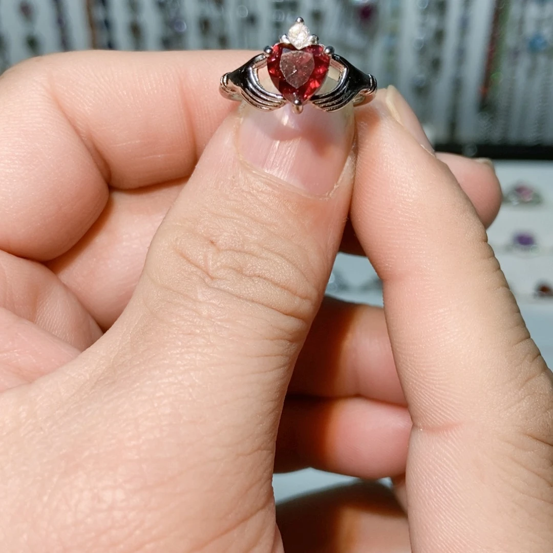 绿水晶戒指银S925镶嵌