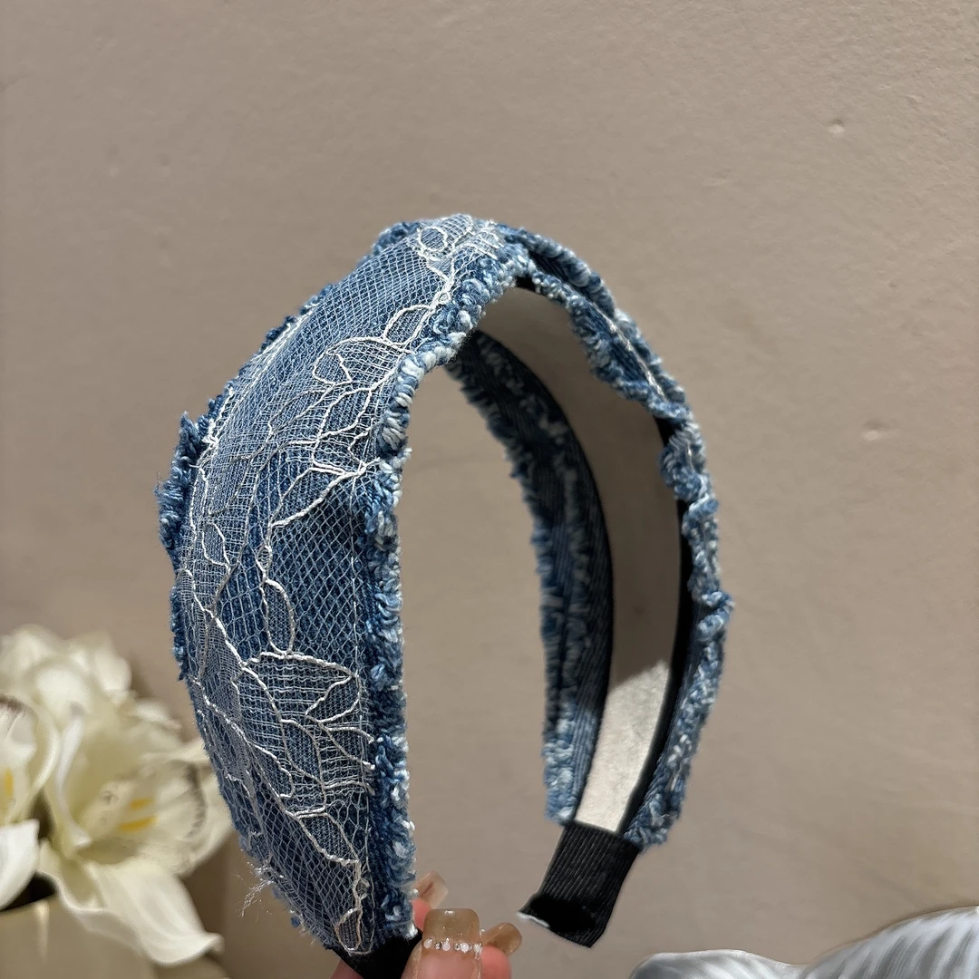 气质牛仔毛边边发箍F527