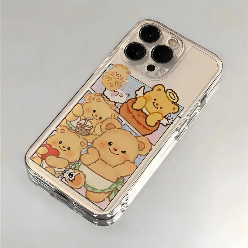 可爱黄油小熊适用苹果16手机壳华为Pura70荣耀小米红米OPPOvivo女