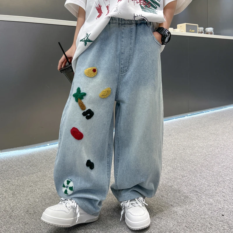 男童夏装牛仔防蚊裤子2025新款儿童装夏款大童夏季男孩薄款休闲潮