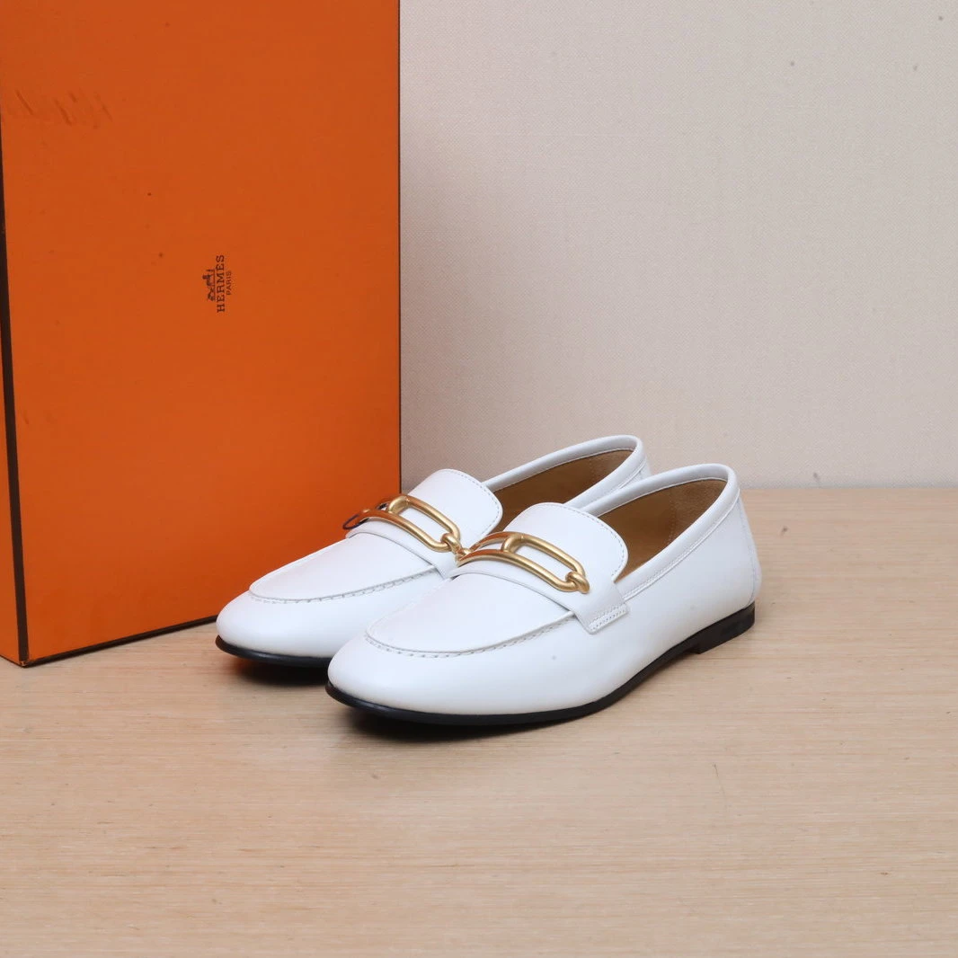 99新 Hermes/爱马仕 【lu】 猪鼻子 乐福鞋 36码P235502127