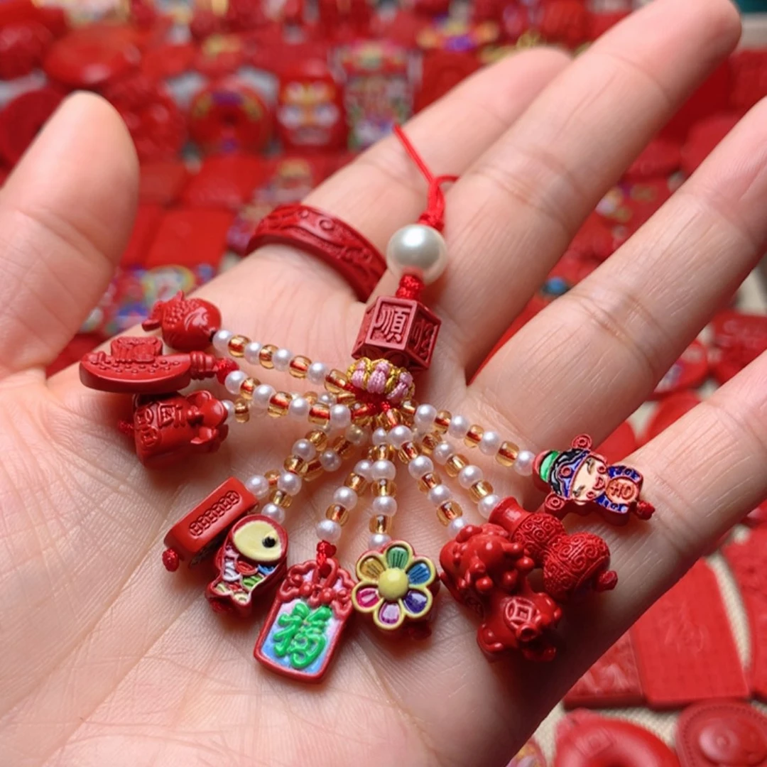 天然辰砂工艺品朱砂手机坠