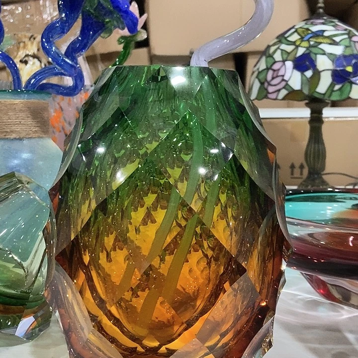 琉璃琉璃花瓶高27口6