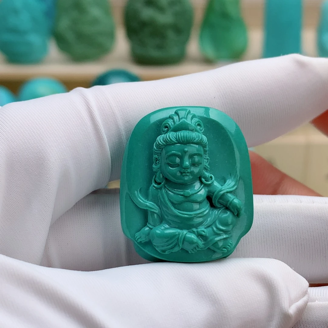 绿松石未镶嵌挂件