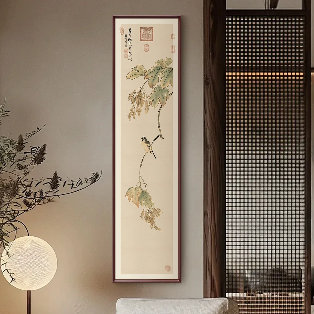 【秋老梧桐】宋式美学沙发背景墙挂画横幅客厅装饰画中式民宿壁画
