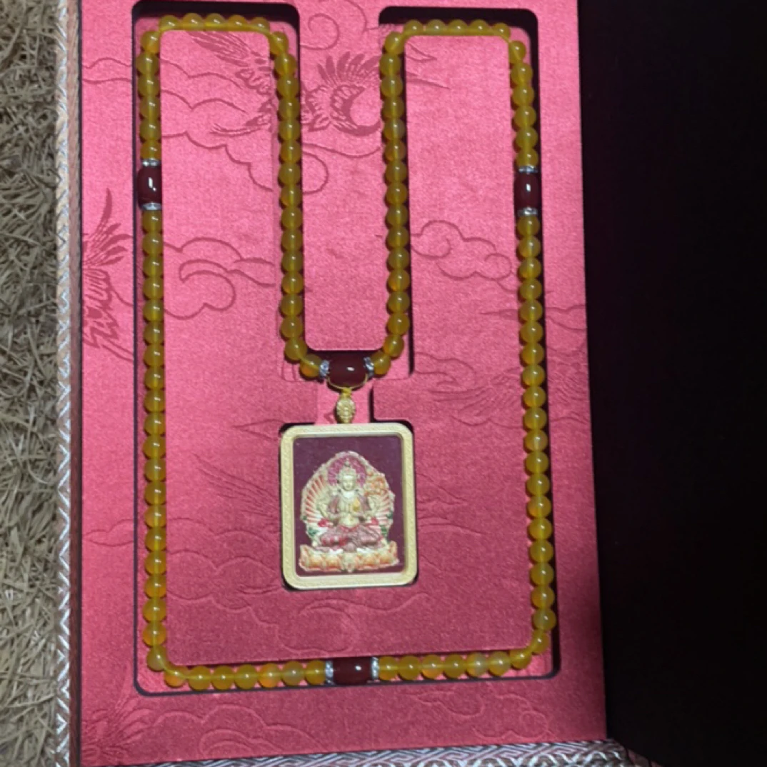 （闪购链接）——黄色项链天珠佛牌盒子——（特色手工艺）