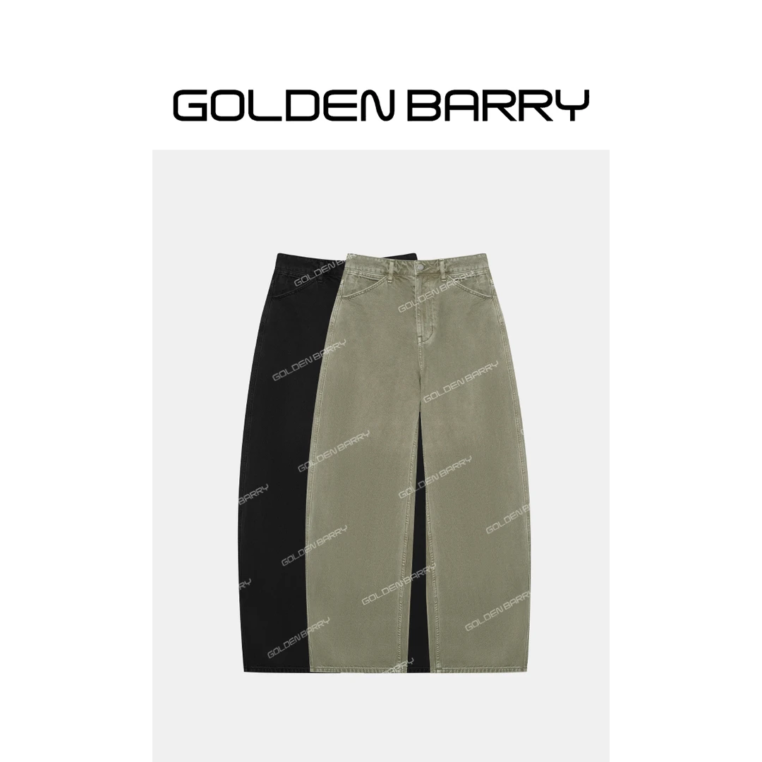 GOLDENBARRY|505113“巷尾秘事”美式复古镰刀牛仔裤