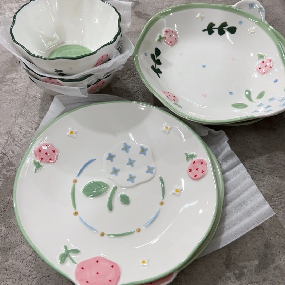 瓷4碗4盘送2勺子正品