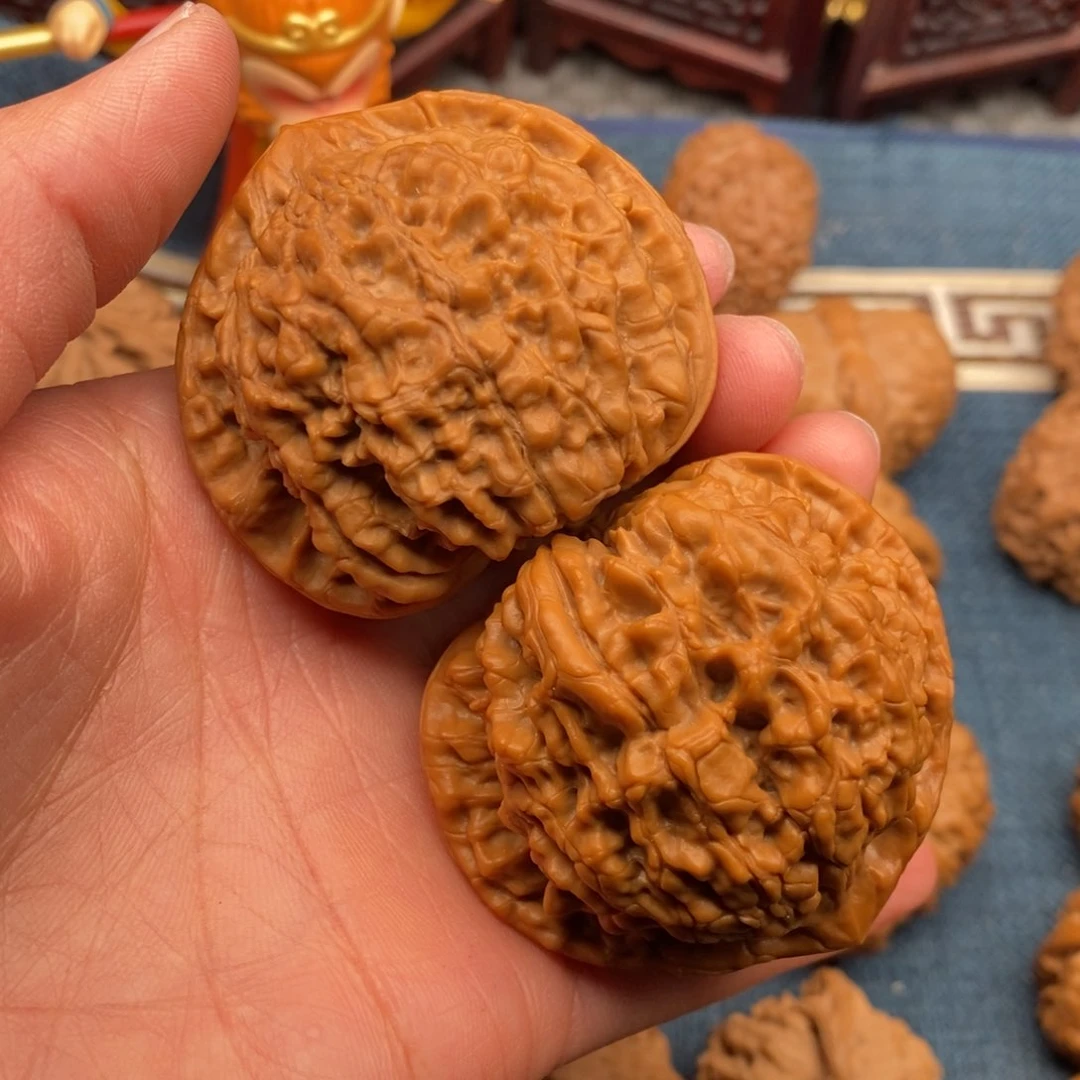 文玩核桃把件51桃心满肉官帽