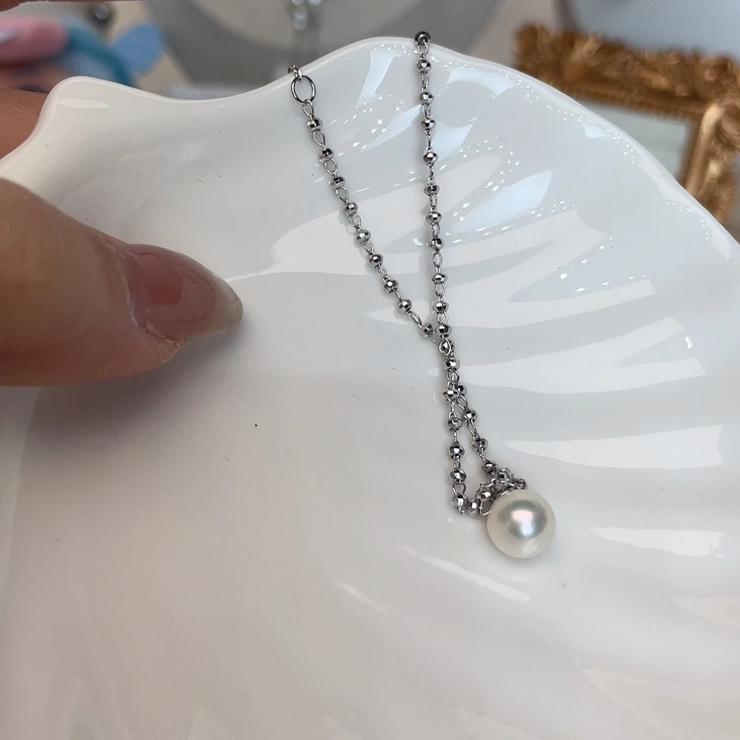 银S925镶嵌手绳海水珍珠