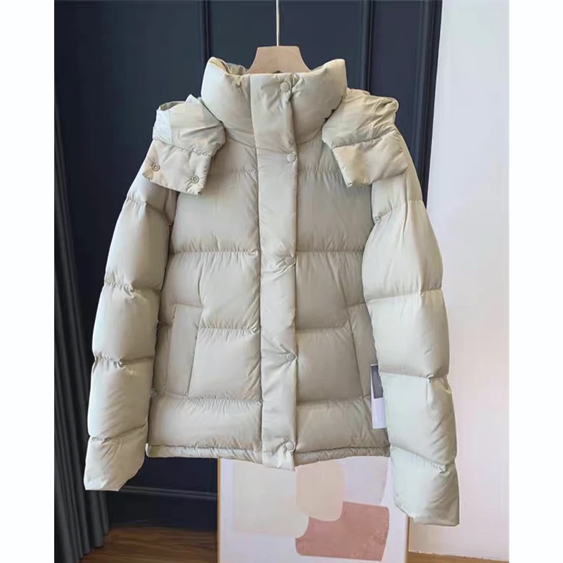 【LiX】LU家同款2025新款连帽可拆卸三星90鸭绒五格泡芙羽绒服百搭