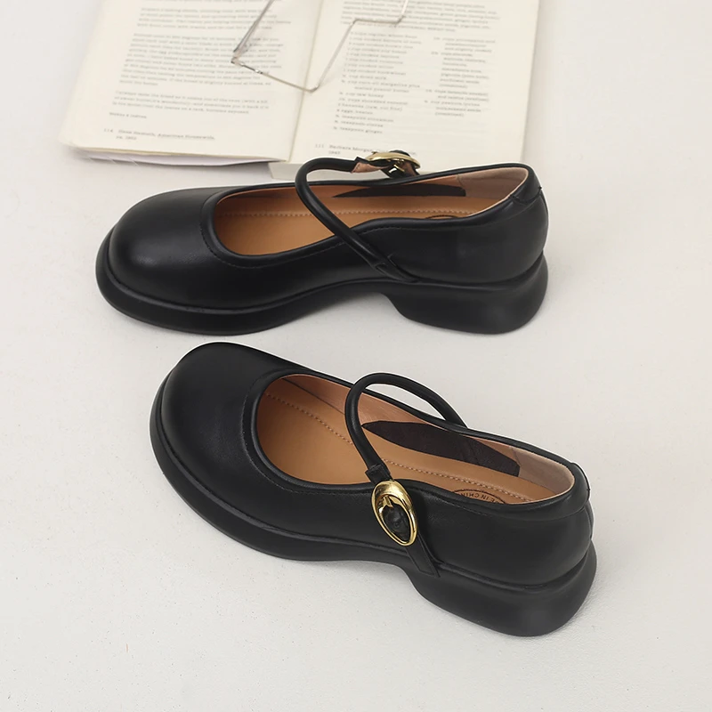 木木711-1百搭软底皮鞋新款春秋舒适时尚学院风单鞋玛丽珍女鞋