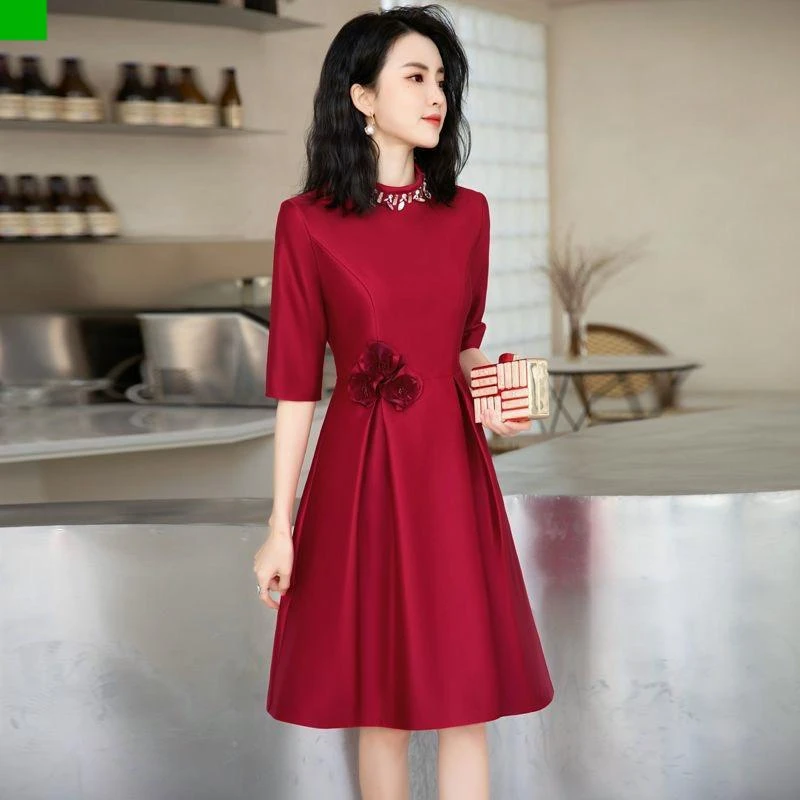 高端喜婆婆婚宴装晚礼服小个子年轻新娘妈妈婚礼高贵洋气喜服高档